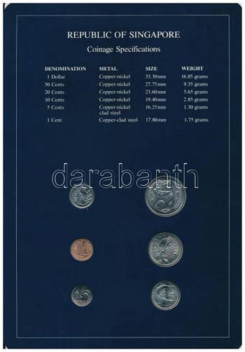Szingapúr 1981-1982. 1c-1D (6xklf), Coin ... 