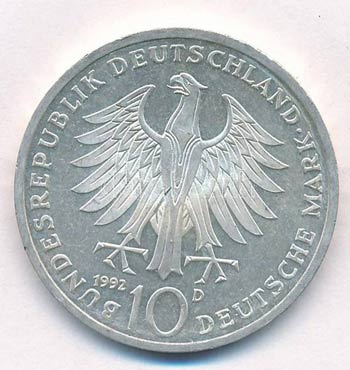 Németország 1992D 10M Ag Pour le Mérite ... 