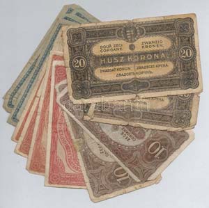 1920. 15db-os vegyes magyar korona bankjegy ... 