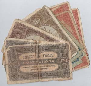 1920. 15db-os vegyes magyar korona bankjegy ... 