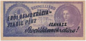 1946. Bankjegyszerű 1.000.000.000P-s ... 