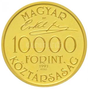 1993. 10.000Ft Au Erkel Ferenc dísztokban ... 