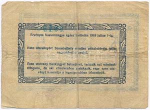 Szombathely 1919. 5K Szombathelyi ... 