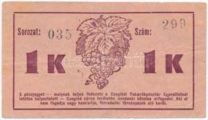 Cegléd 1919. 1K Czegléd Városi ... 