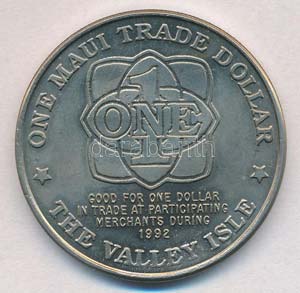 Valley sziget 1992. 1$/1M zseton T:1-,2 ... 