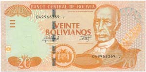 Bolívia 1986- 20B T:I ... 