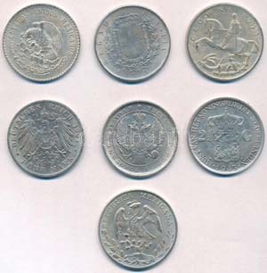 7db vegyes külföldi ezüstpénz Fe ... 
