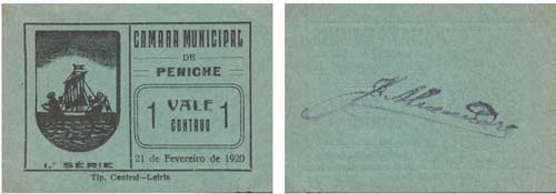 Cédula - Peniche 1 Centavo 1920   ... 