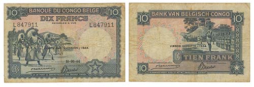 Paper Money - Belgian Congo 10 ... 