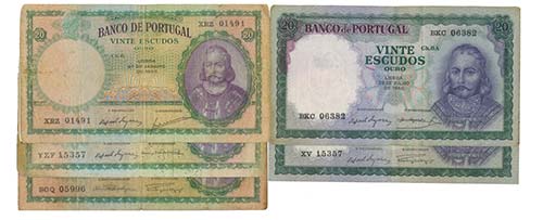 Paper Money - Portugal 5 expl. ... 