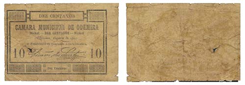 Cédula - Odemira 10 Centavos 1920 ... 