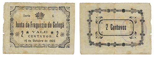 Cédula - Golegã 2 Centavos 1920  ... 