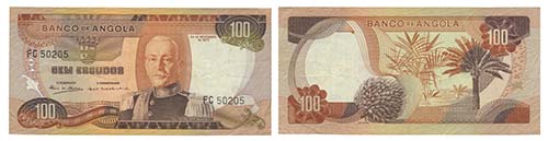 Nota - Angola 100$00 1972 Capicua  ... 