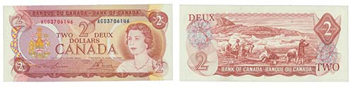 Paper Money - Canada 2 Dollars ... 
