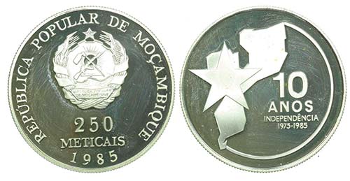 Mozambique - 250 Meticais 1985     ... 