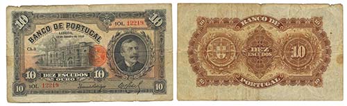 Paper Money - Portugal 10$00 Ch. 3 ... 