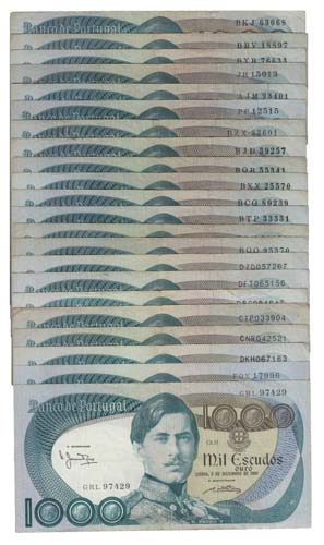 Paper Money - Portugal 22 expl. ... 
