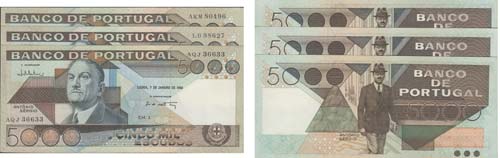 Paper Money - Portugal 3 expl. ... 