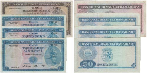 Paper Money - Timor 4 expl. 50$00, ... 