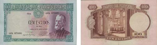 Paper Money - Portugal 100$00 ch. ... 