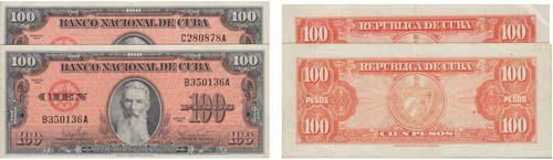 Paper Money - Cuba 2 expl. 100 ... 