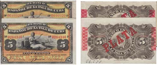 Paper Money - Cuba 2 expl. 5 Pesos ... 