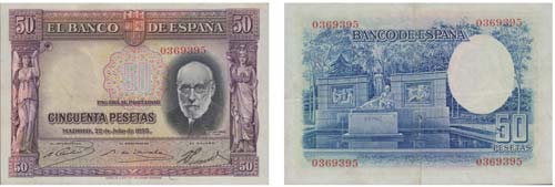 Paper Money - Spain 50 Pesetas ... 