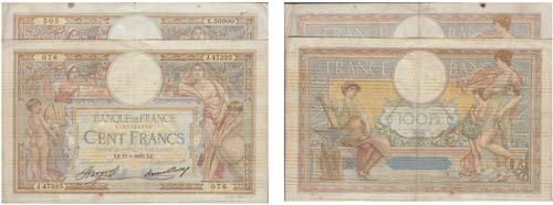 Paper Money - France 2 expl. 100 ... 