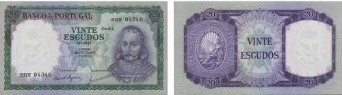 Paper Money - Portugal 20$00 ch. ... 