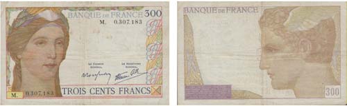 Paper Money - France 300 Francs ND ... 