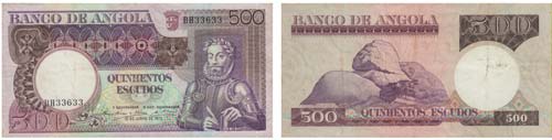 Paper Money - Angola 500$00 1973, ... 