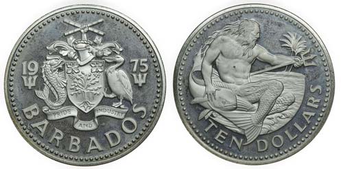Barbados - 10 Dollars 1975         ... 