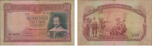 Paper Money - Portugal - 500$00 ... 