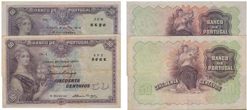 Paper Money Portugal - 2 expl. 50 ... 