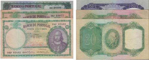 Paper Money Portugal - 3 expl. ... 