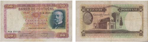 Paper Money Portugal - 50$00 ch 6A ... 