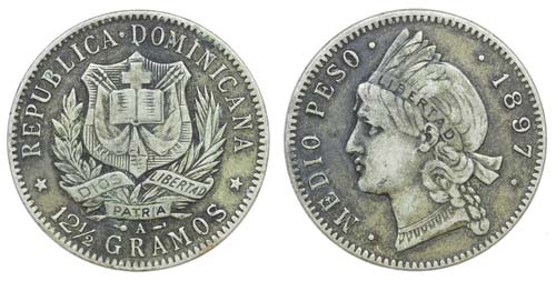 Dominican Republic - 1/2 Peso 1897 ... 