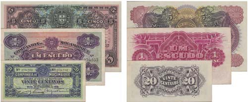 Paper Money - Mozambique 3 expl. ... 
