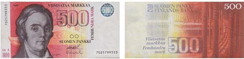 Paper Money - Finland 500 Mark ... 