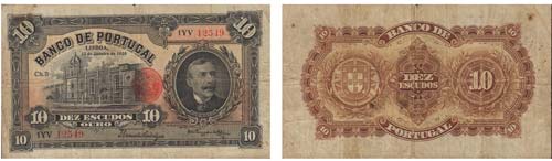 Paper Money - Portugal 10$00 ch. 3 ... 