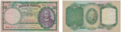 Paper Money - Portugal 20$00 ch. 6 ... 