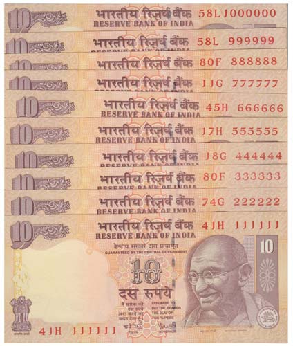 Paper Money - India 10 expl. 10 ... 