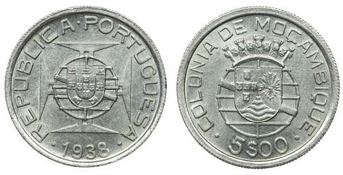 Mozambique - 5$00 1938             ... 
