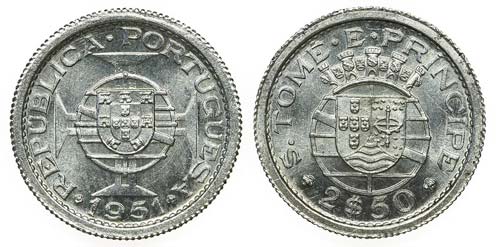Saint Thomas & Prince - 2$50 1951  ... 