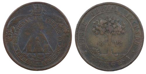 Honduras - 8 Pesos 1862 T-A        ... 