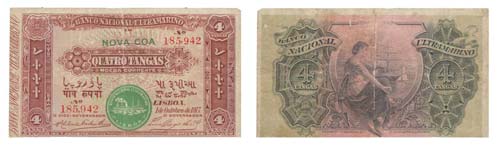 Paper Money - Portuguese-India 4 ... 