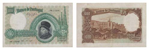 Paper Money - Portugal 1000$00 ch. ... 