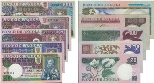 Paper Money - Angola 5 expl. 20$, ... 