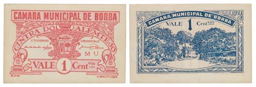 Cédula - Borba 1 Centavo 1921     ... 