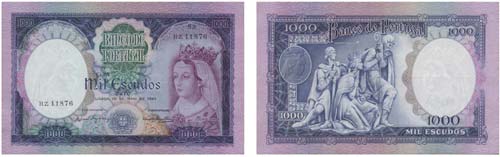 Paper Money - 1000$00 ch. 8A 1961  ... 